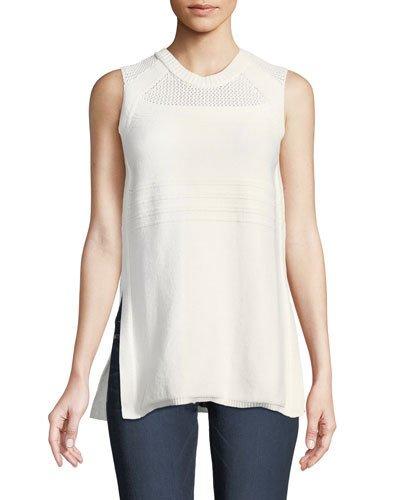 Sleeveless Open-stitch Yoke