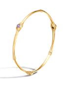 Bamboo 18k Gold & Amethyst Bangle,
