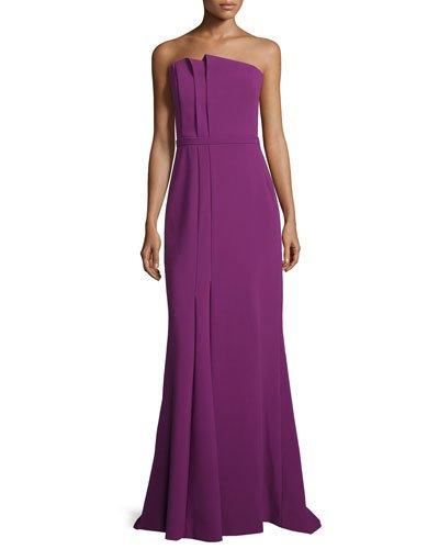 Strapless Folded-pleat Gown,