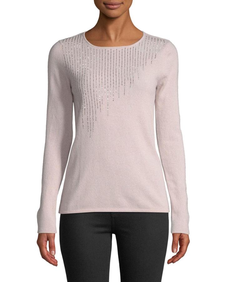 Cashmere Rhinestone-trimmed