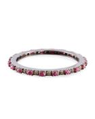 Slim Pave Diamond & Composite Ruby Bangle Bracelet