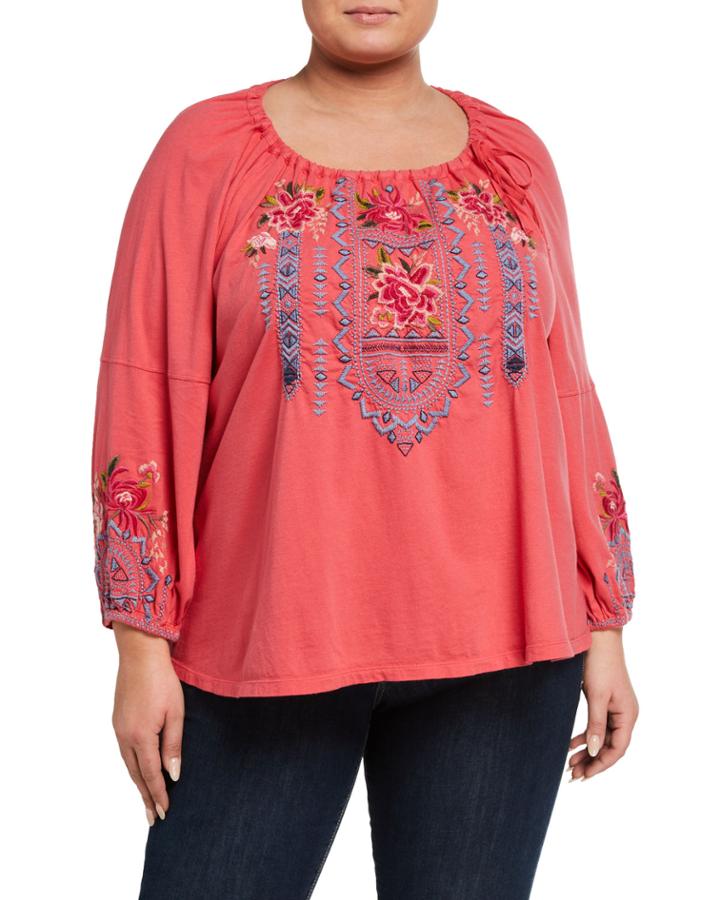 Plus Size Davis Peasant Blouse