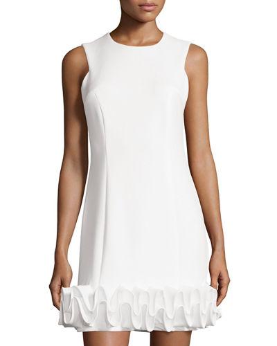 Sleeveless Ruffle-hem Scuba