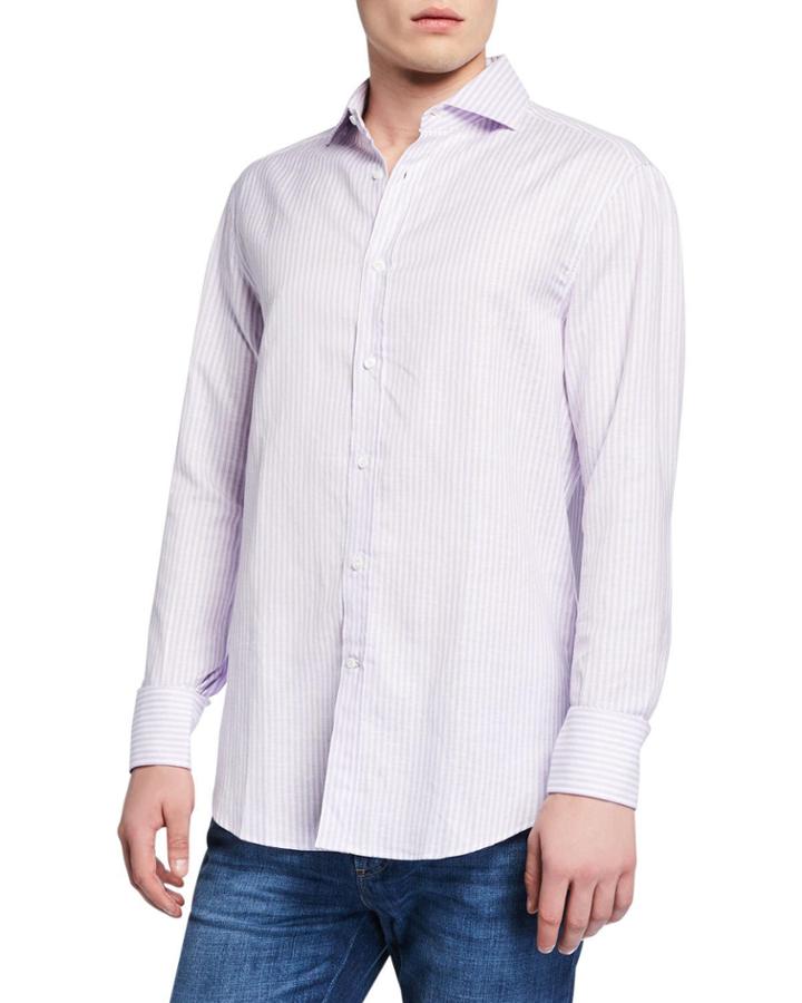 Men's Linen-blend Striped