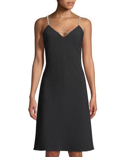 Pearlescent Strapped Crepe Dress