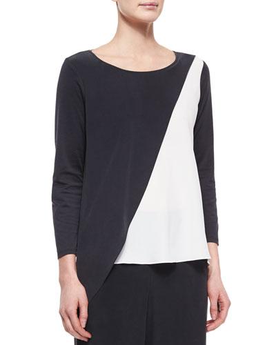 Spliced Asymmetric Silk Tunic,