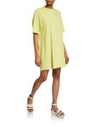 Crewneck Short-sleeve Elastic-back Tee Dress
