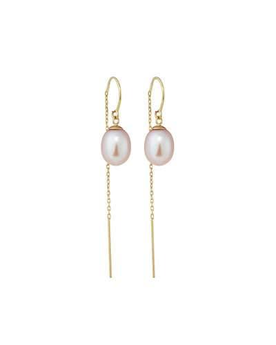 14k Pink Freshwater Pearl Thread-through Earrings