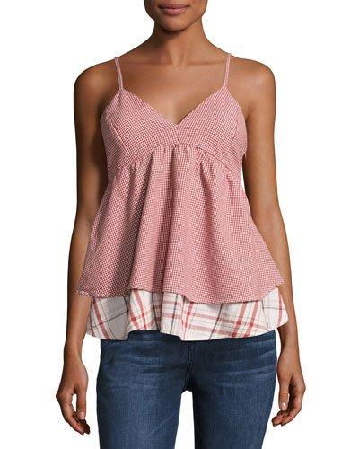 Ruffled Gingham Tank Top