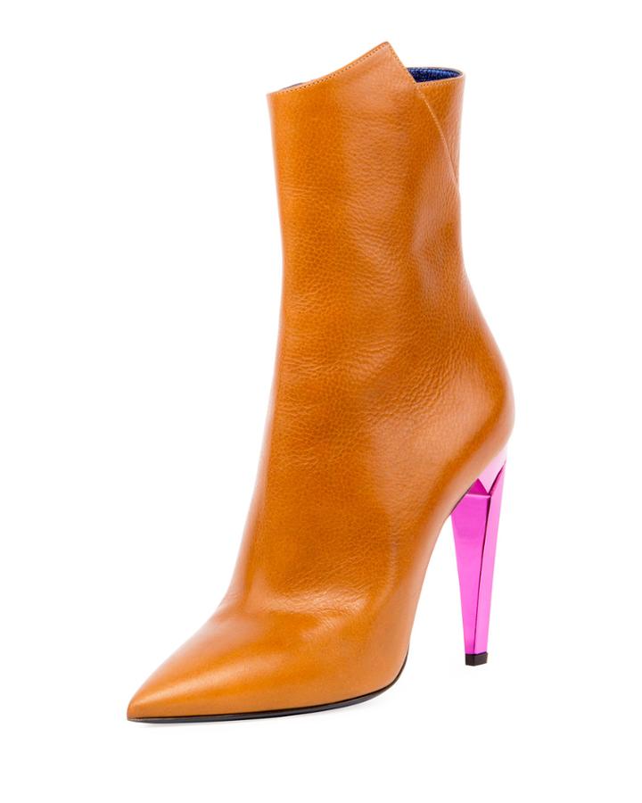 Freja Leather Spike-heel Bootie