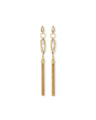 Elongated Crystal Chain Duster Earrings