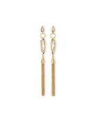 Elongated Crystal Chain Duster Earrings