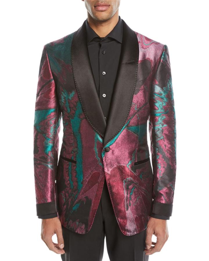 Oil-pattern Silk Dinner Jacket