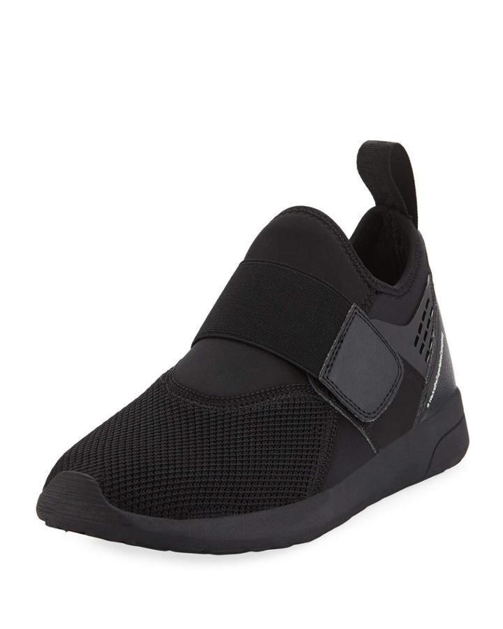 Men's Stretch-sock Platform Sneakers, Black