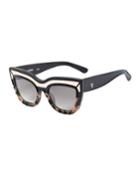 Marmont Limited Edition Cat-eye Sunglasses, Black/orange Tortoise