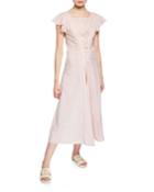 Shelter Lace-up Cotton Coverup Dress