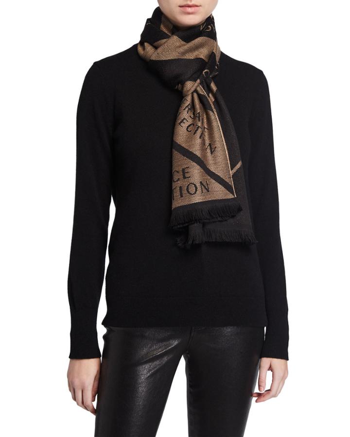 Logo-print Chevron Wool-blend