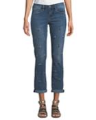 Tribeca Mid-rise Rhinestoned Straight-leg Jeans