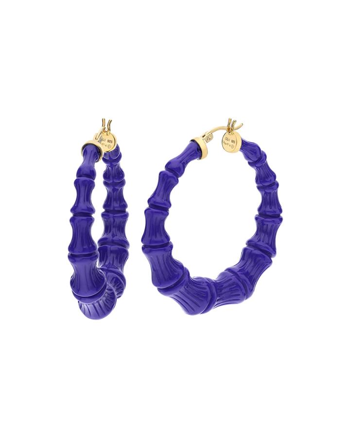 Bamboo Hoop Earrings, Ultra Violet