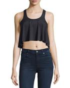 Tippi Flutter Crop Tank, Black