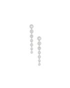 14k White Gold Linear Diamond Halo Earrings