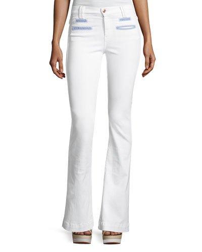 Tailored Chambray-trim Trouser, White