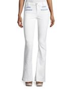 Tailored Chambray-trim Trouser, White