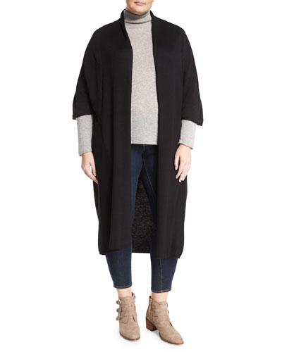 Half-sleeve Long Cardigan, Black