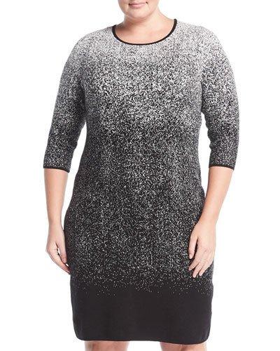 Ombr&eacute; Jacquard Sheath Dress,