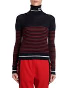 Striped Fitted Turtleneck