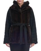 Two-piece Mink Fur Reversible Vest With Cashmere Quilted Jacket