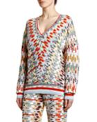 V-neck Open Weave Space-dye