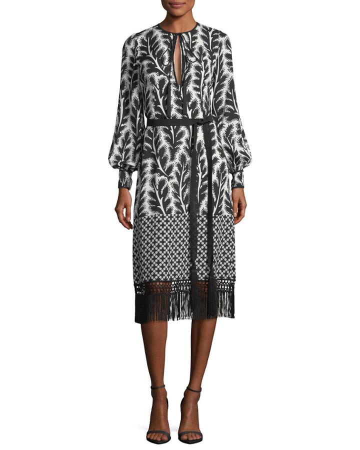 Long-sleeve Patchwork-print