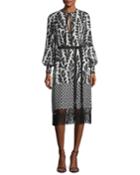 Long-sleeve Patchwork-print