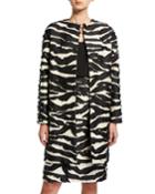 Zebra-stripe Jacquard Car Coat