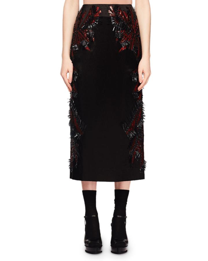 Shine Embroidered A-line Sateen