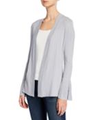 Pearly-trim Bell-sleeve Cardigan