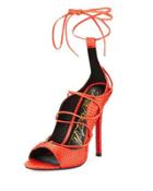 Demon Strappy Leather Pump, Red