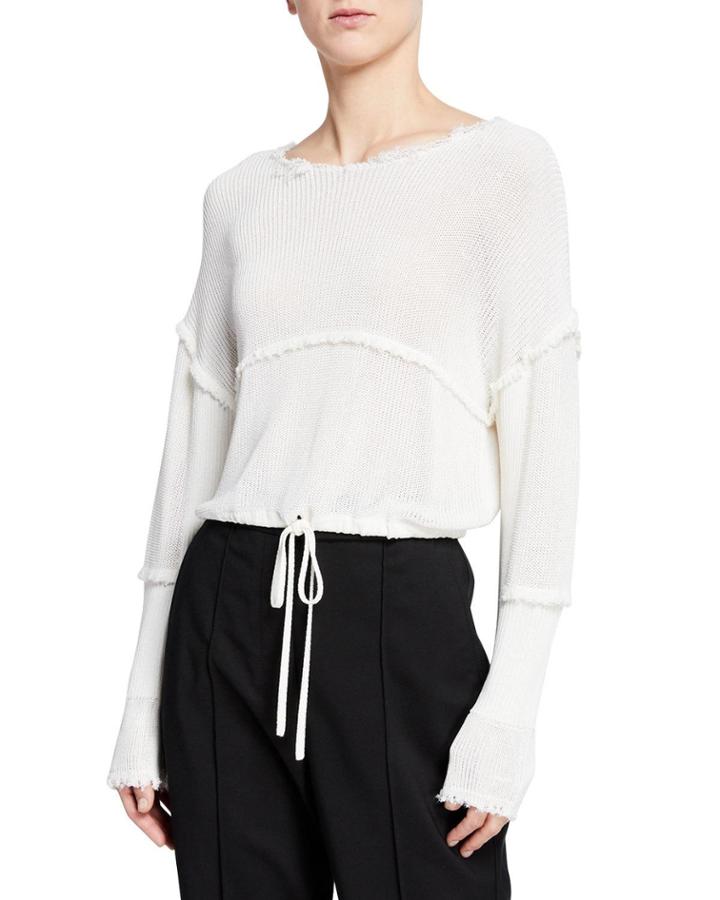 Cropped Raw-edge Pullover