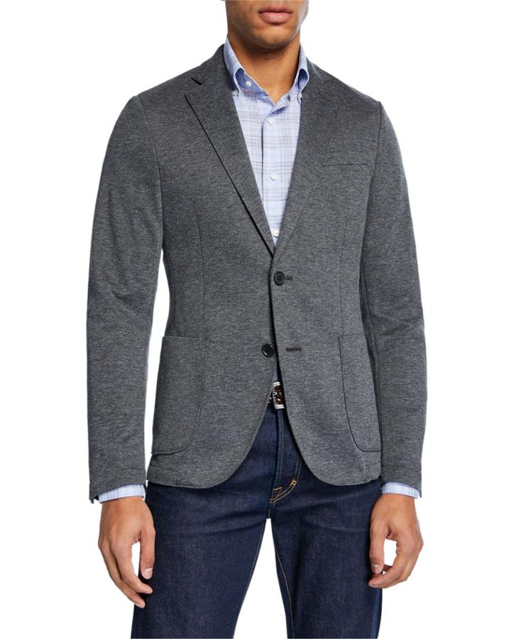Men's Two-button Knit Blazer