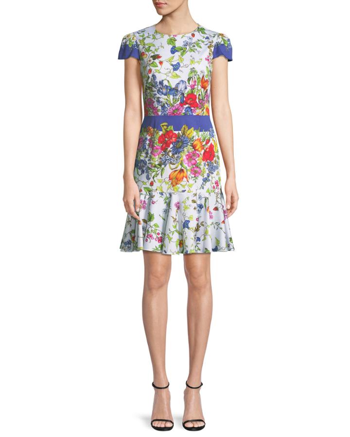Karissa Floral-print Short-sleeve Cotton Dress