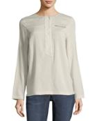 Stretch Silk Monili-trim T-shirt