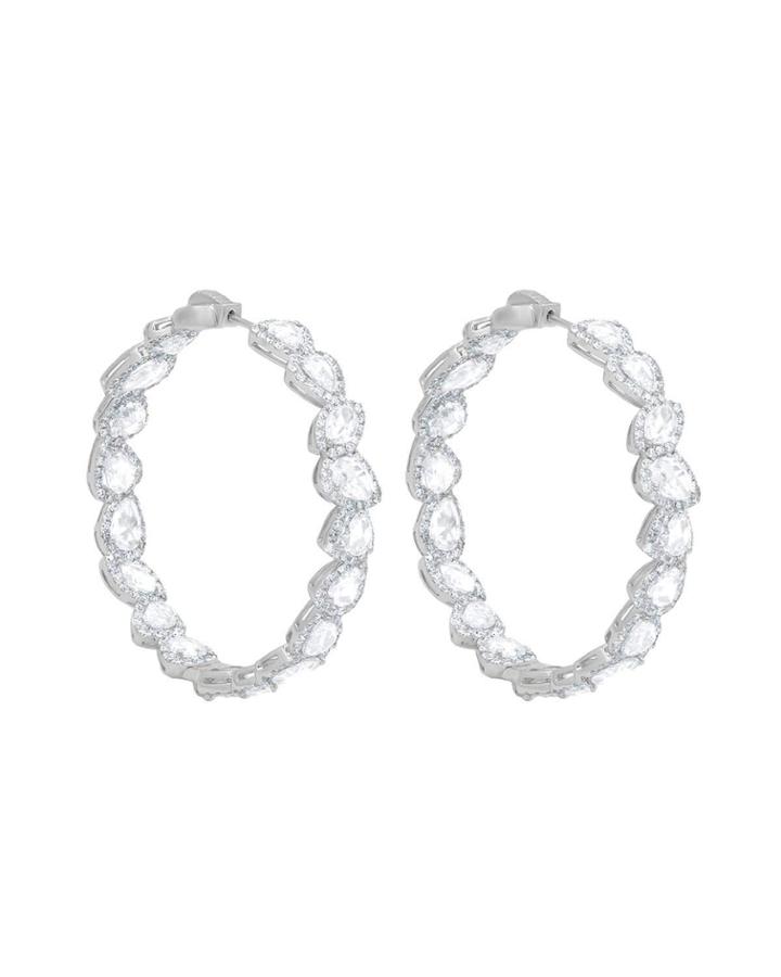 18k White Gold Diamond-hoop Earrings