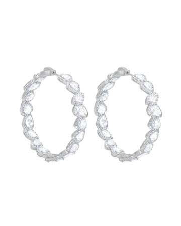 18k White Gold Diamond-hoop Earrings