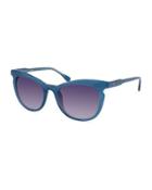 Marrakech Rounded Square Acetate Sunglasses, Blue
