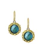 Old World Triplet Drop Earrings W/ Diamond Crivelli, Opal