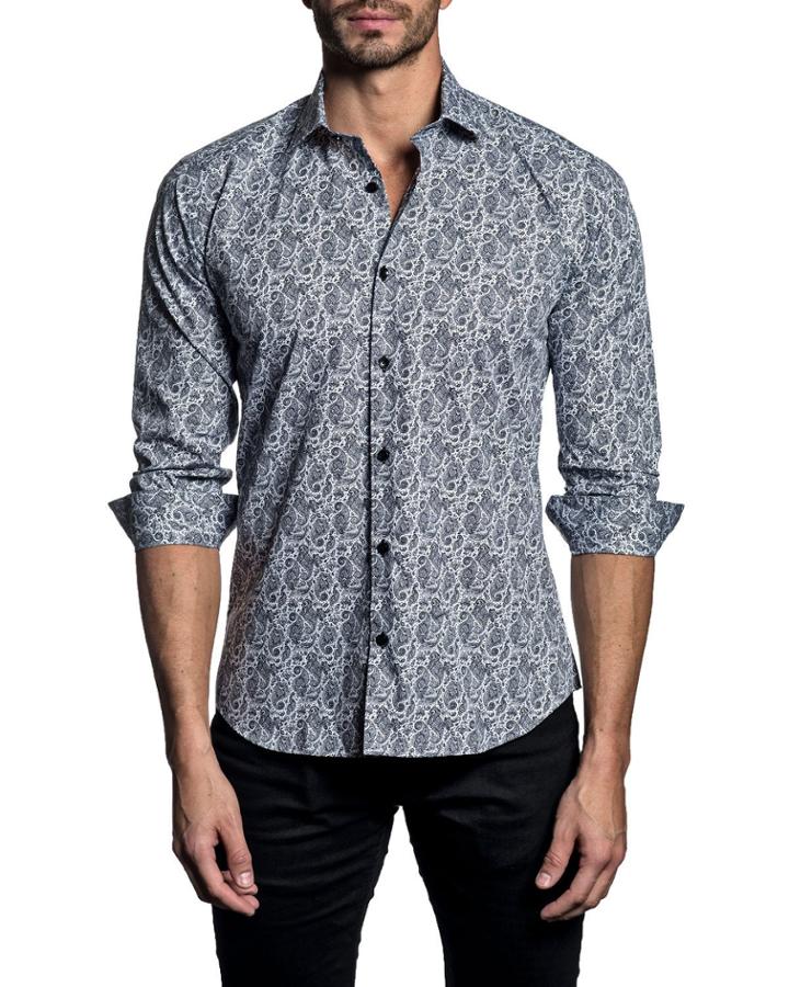 Men's Paisley-print Long-sleeve Button-down