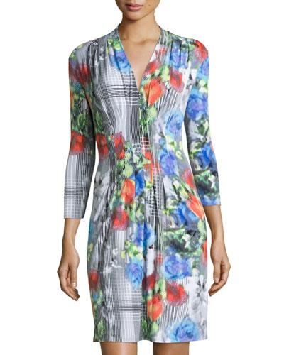 Tinka Floral 3/4-sleeve Dress, All Over Floral