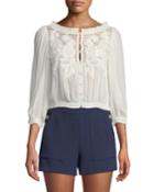 Lavone Embroidered Button-down Top