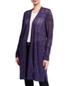 Pointelle Open-front Duster Cardigan